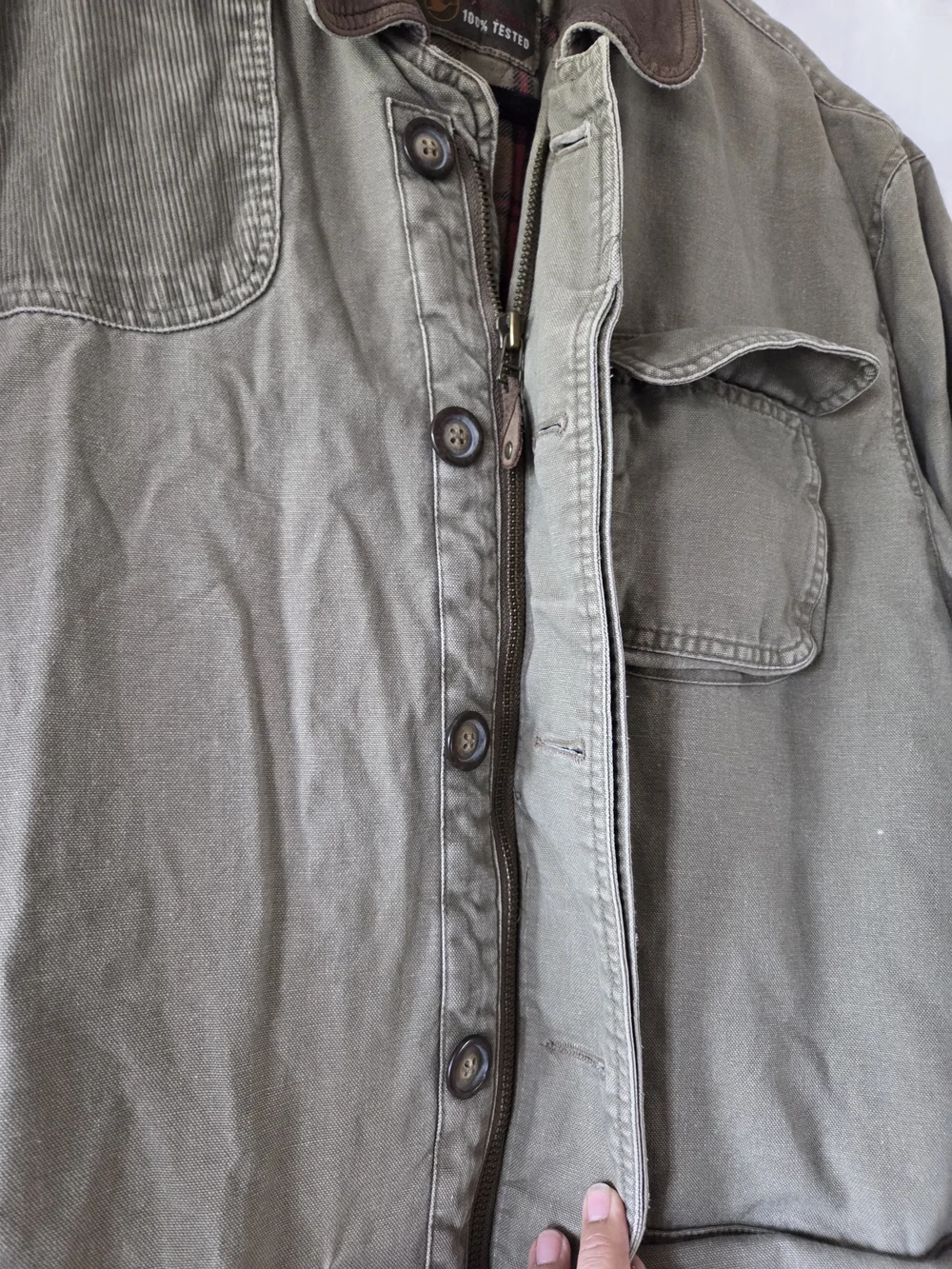 GAP | Vintage Out Of Door Olive Field Jacket with Brown Leather Collar